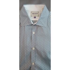 ARCHIVE TED BAKER Mens Long Sleeve French Flip Cuff Dress Shirt size 15.5 Preppy